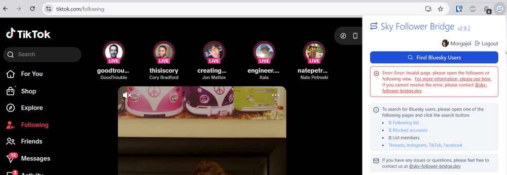 error on finding users