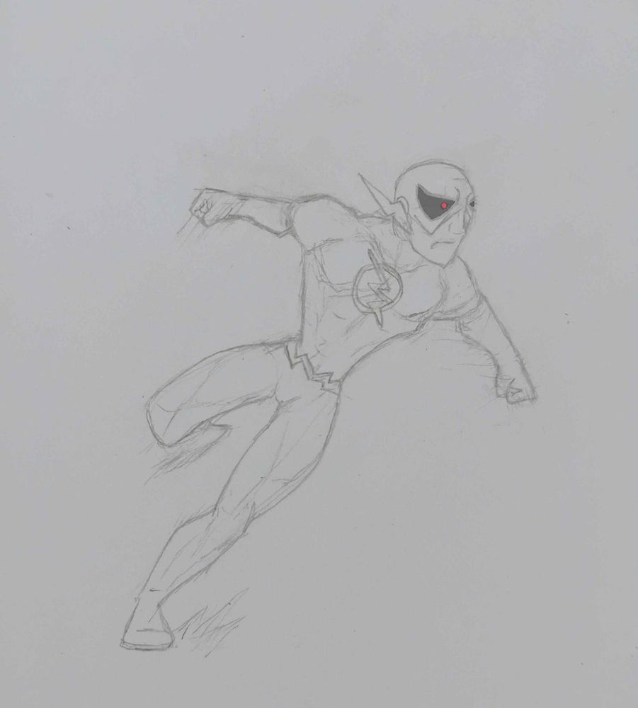 My fanart sketch of the DC Comics character Zoom, here in mid-run