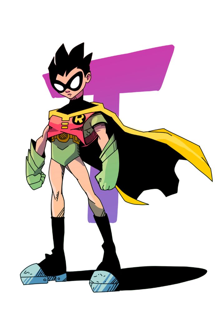 Robin as he appears in Teen Titans, except I drew him with the "no pants" Burt Ward costume.