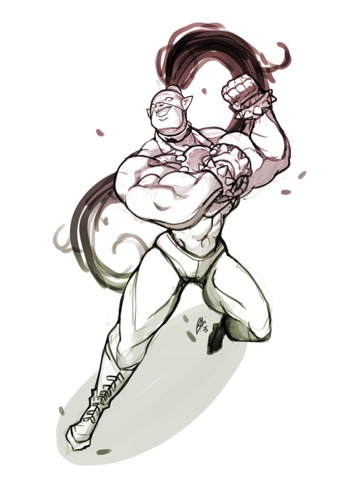 orc luchadora posing