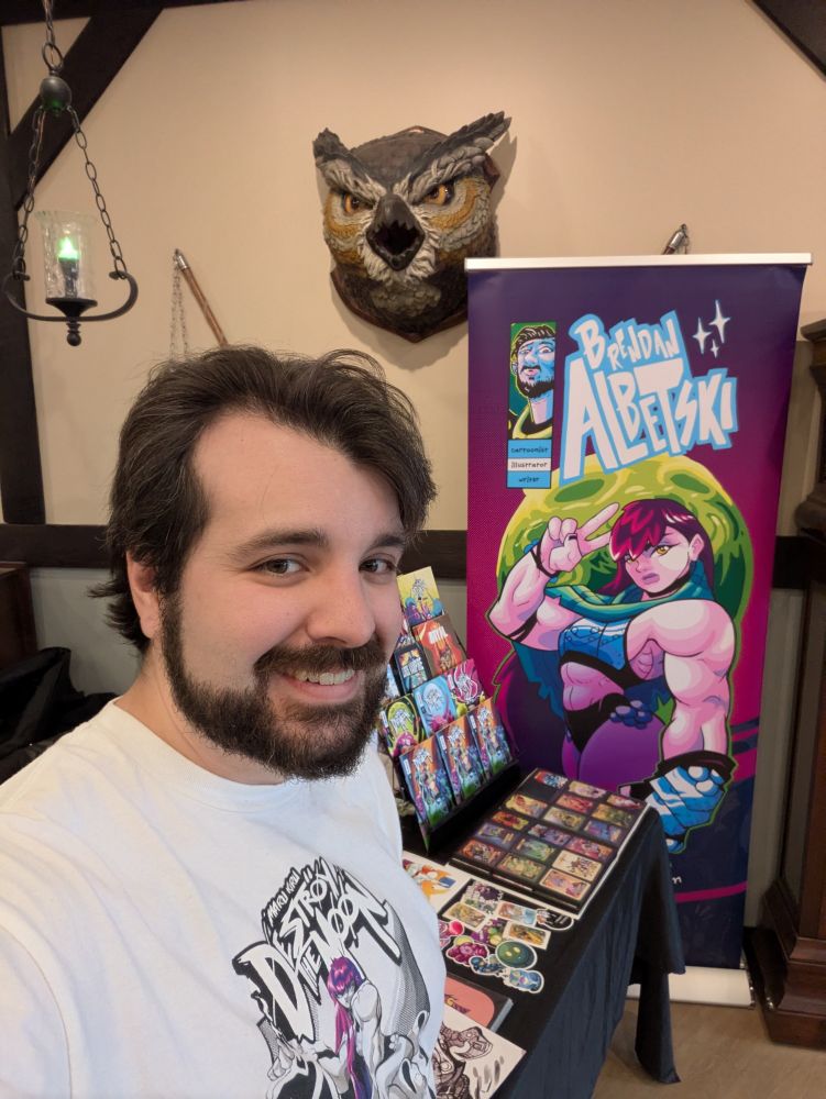 It's me standing in front of my table at the Battle Standard 