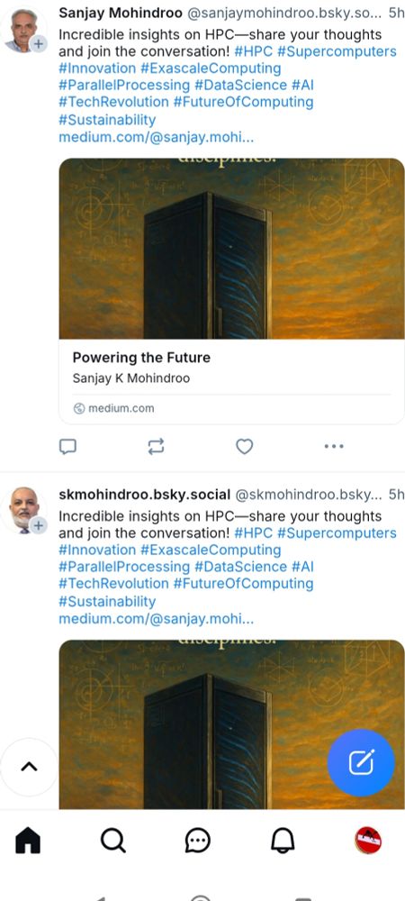 The same post skeeted twice by two different users who are suspiciously similar