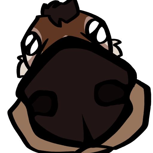 a close up of baja blast’s face. his nose is right at the camera