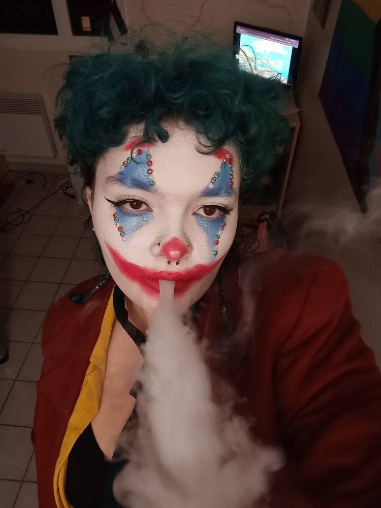 A picture of me cosplayed as the joker 