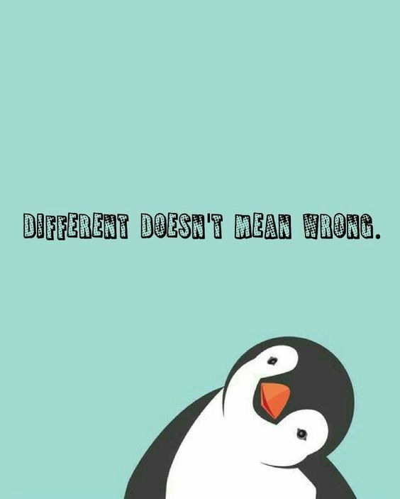 DIFFERENT DOESN’T MEAN WRONG.