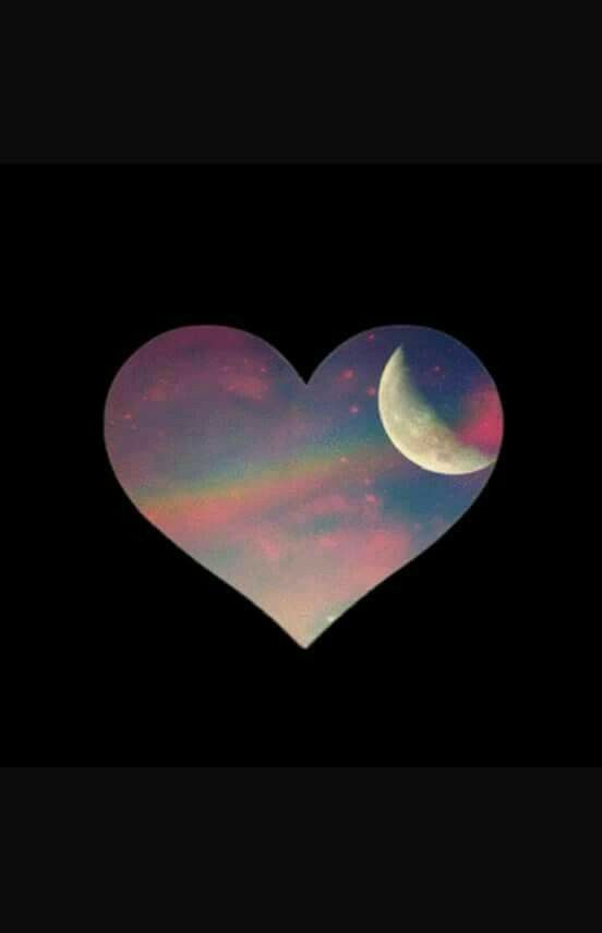 Colorful heart moon 