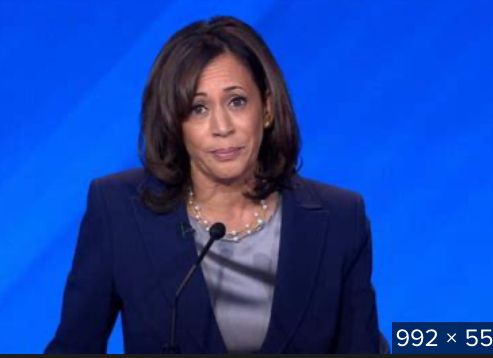 Kamala Harris looking frustrated