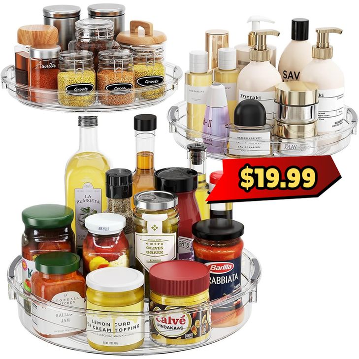 3 Pack Organizer Turntable for Cabinet
