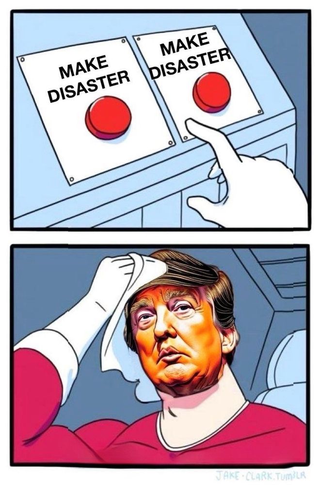 From the meme Two Buttons. Changed the head to Donald Trump. 