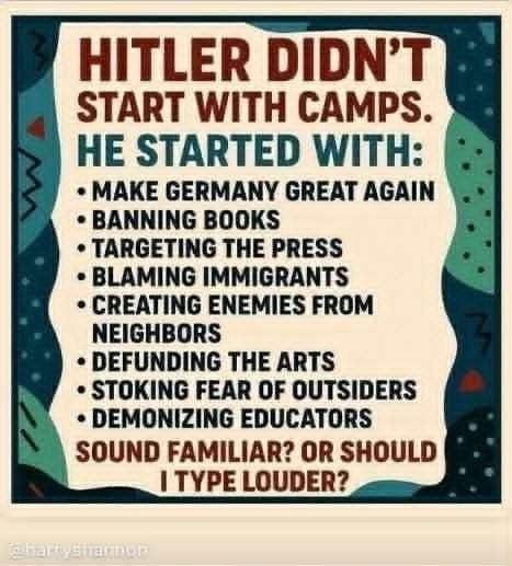 Hitler is here now. Resist, rebel, disrupt, fight.