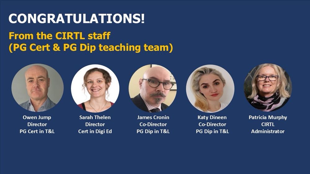 Congratulations from the PG cert and PG Dip teaching team.