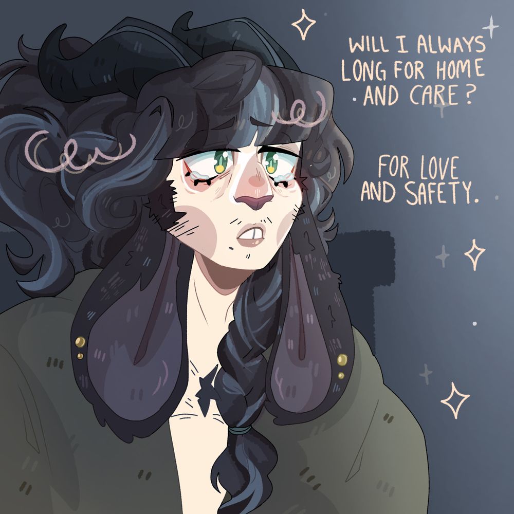 more d&d character, a sad satyr who is hoping for love