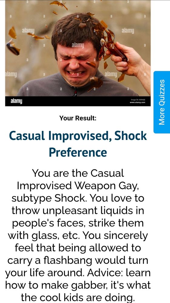 "Casual Improvised, Shock Preference".  I like hitting people with glass of tossing bad juice in their face.  human flashbang shit.
