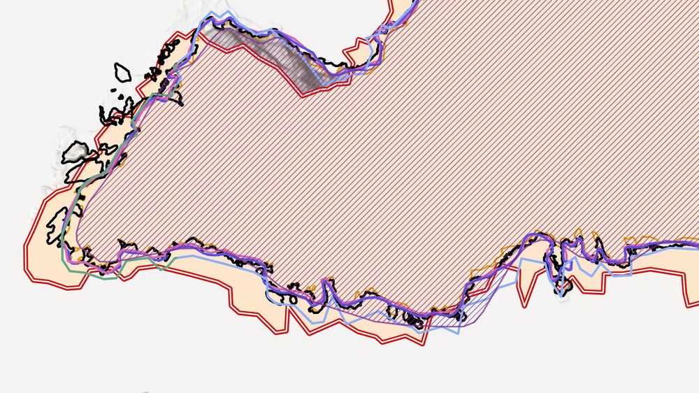A visual comparison of about a dozen boundaries in the database