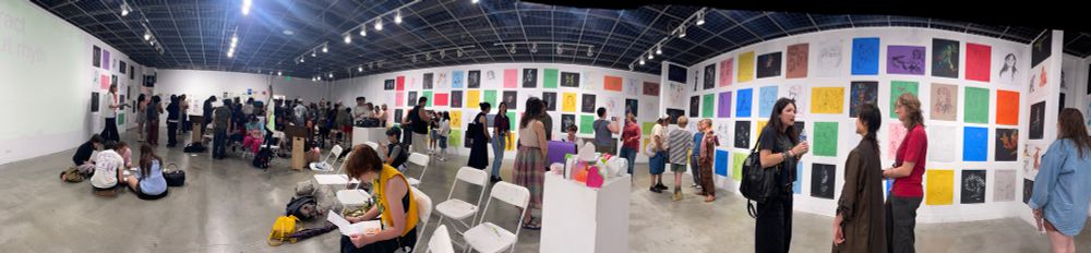 Pano photo shows the riches on display for Animation Alumni Day at CSSSA California Institute of the Arts  campus. 