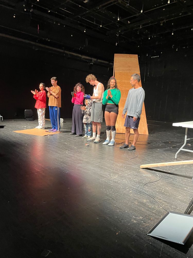 Members of Kensako Shinohara's Tired Music Concert stand for a bow in front of "The Ramp"