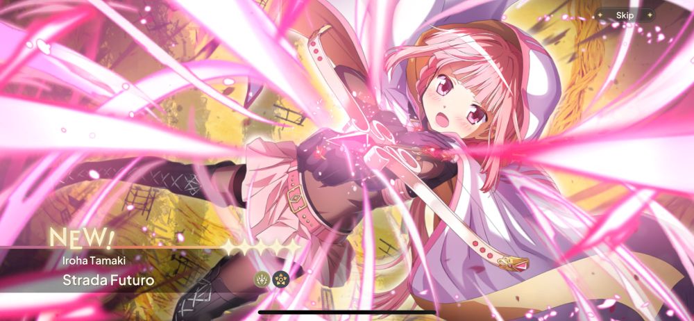 The full art when you unlock Iroha in the gacha. Shows her charging up Strada Futuro.