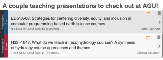 Information about the two presentations mentioned in the post.