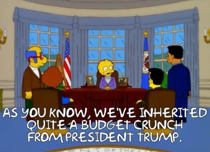 Lisa Simpson as US President: "As you know, we've inherited quite a budget crunch from President Trump."