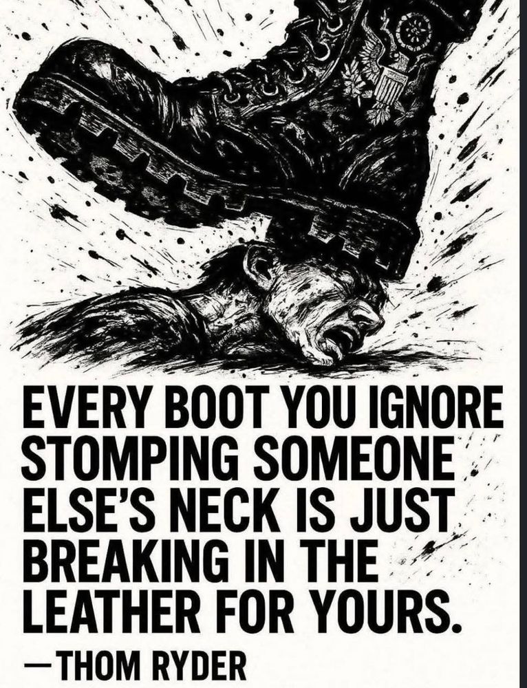 Picture of a nazi boot stepping on a head with the caption 
