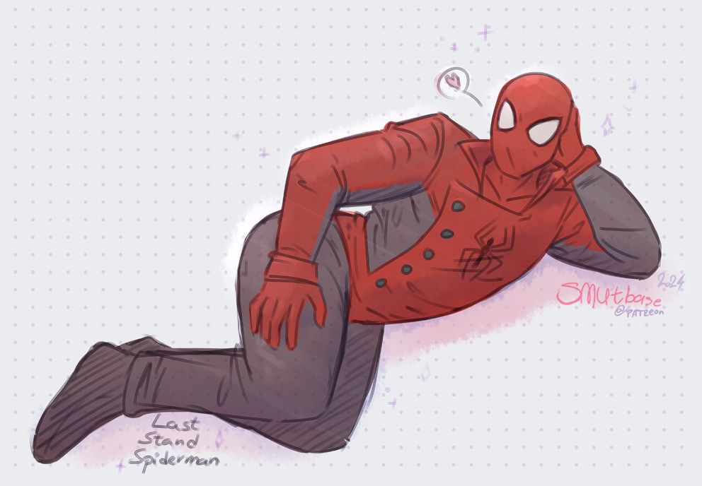 Last Stand Spiderman laying in a familiar pose...