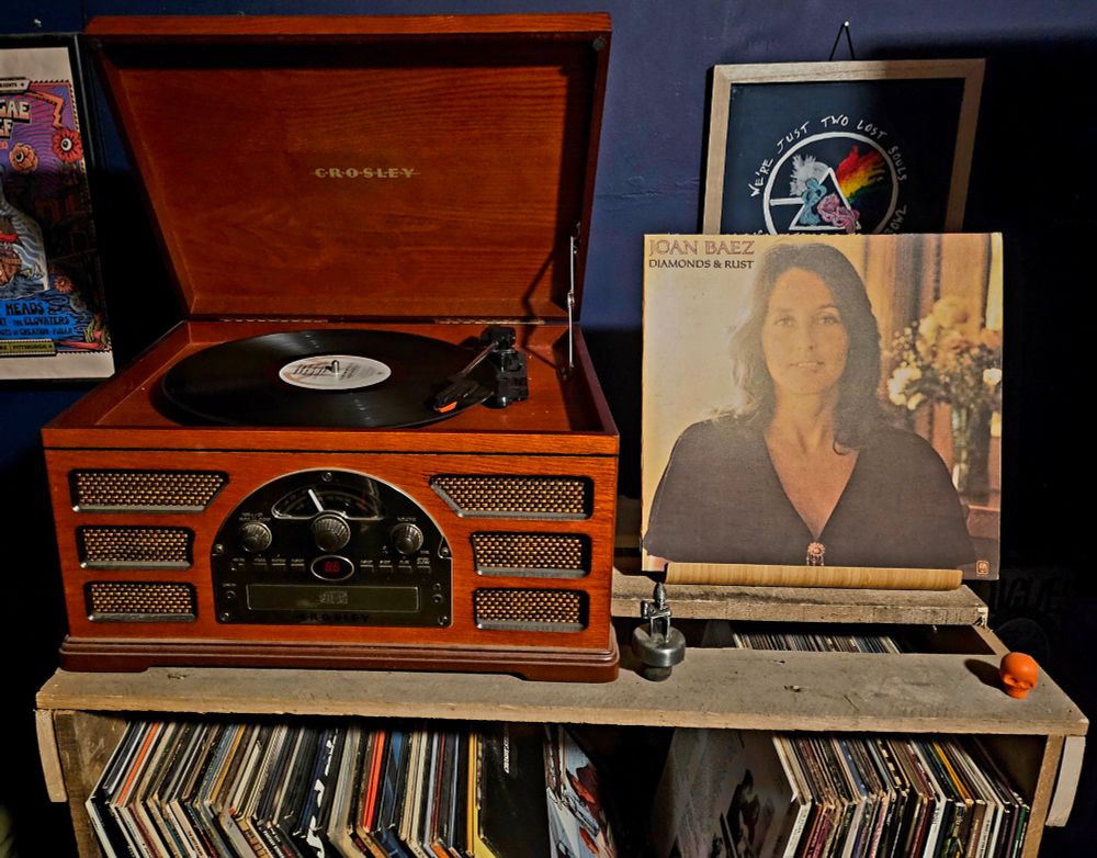 Currently spinning the 1975 album Diamonds and Rust by Joan Baez.