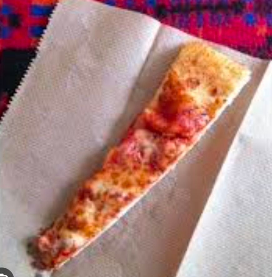 Getting fucked by arriving late at a party pizza slice. This is the name of this slice of pizza. 