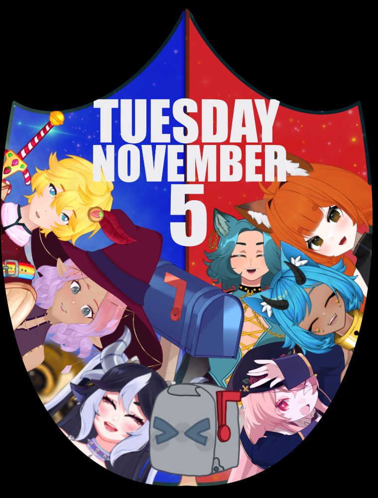 A poster with a ton of vtubers ready for some among us