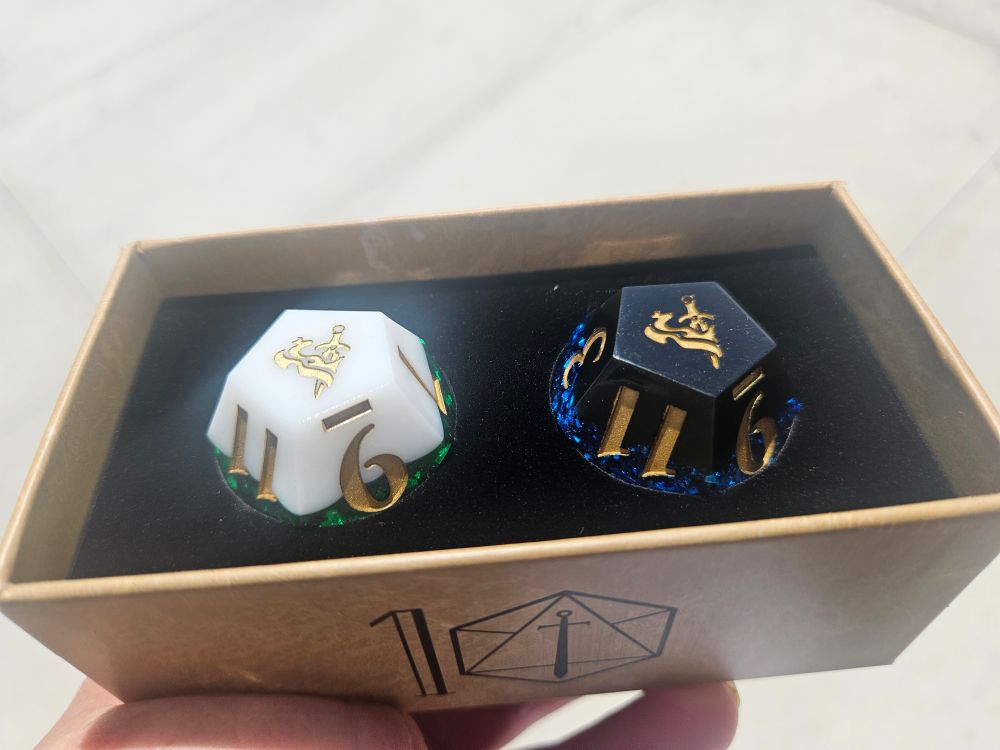 Pair of D12s for Hope and Fear for Daggerheart from the Critical Role live show in Fishers, IN.