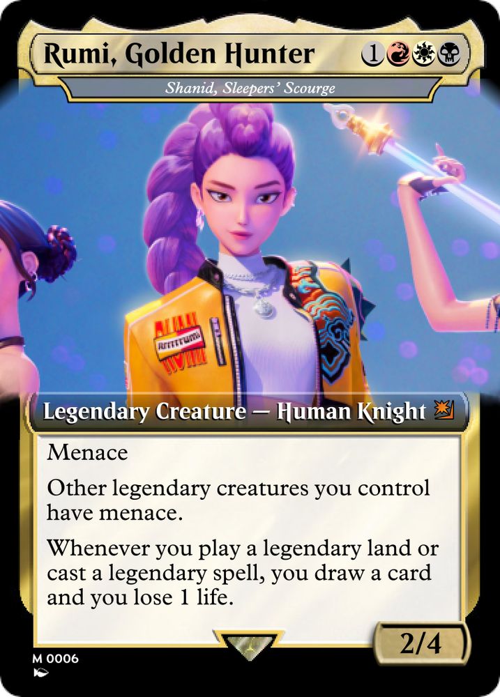 Proxy MTG card of Shanid, Sleepers' Scourge as Rumi from KPOP Demon Hunters