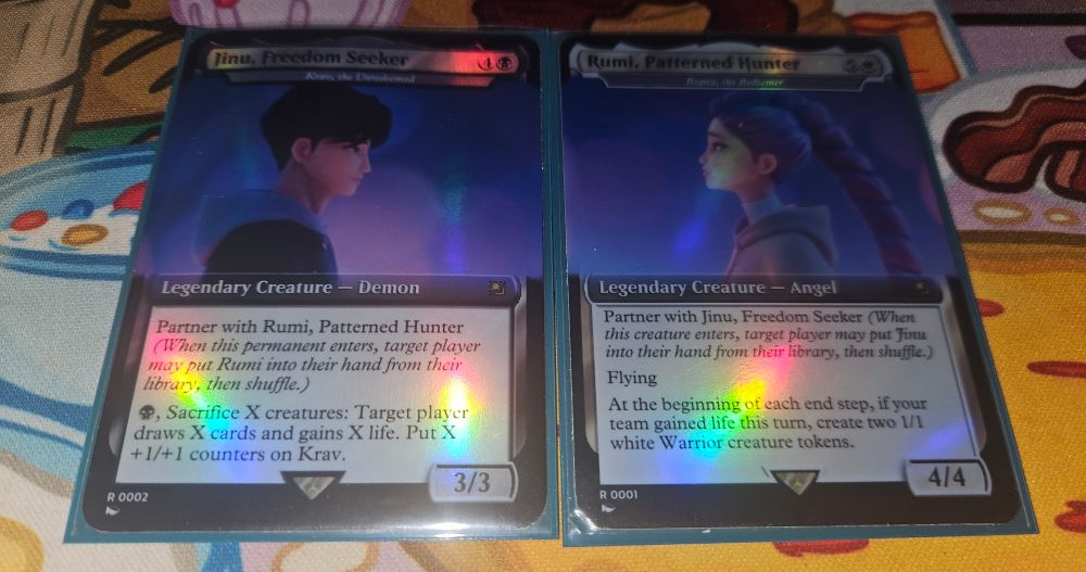 Magic proxies of Rumi and Jinu from Kpop Demon Hunters