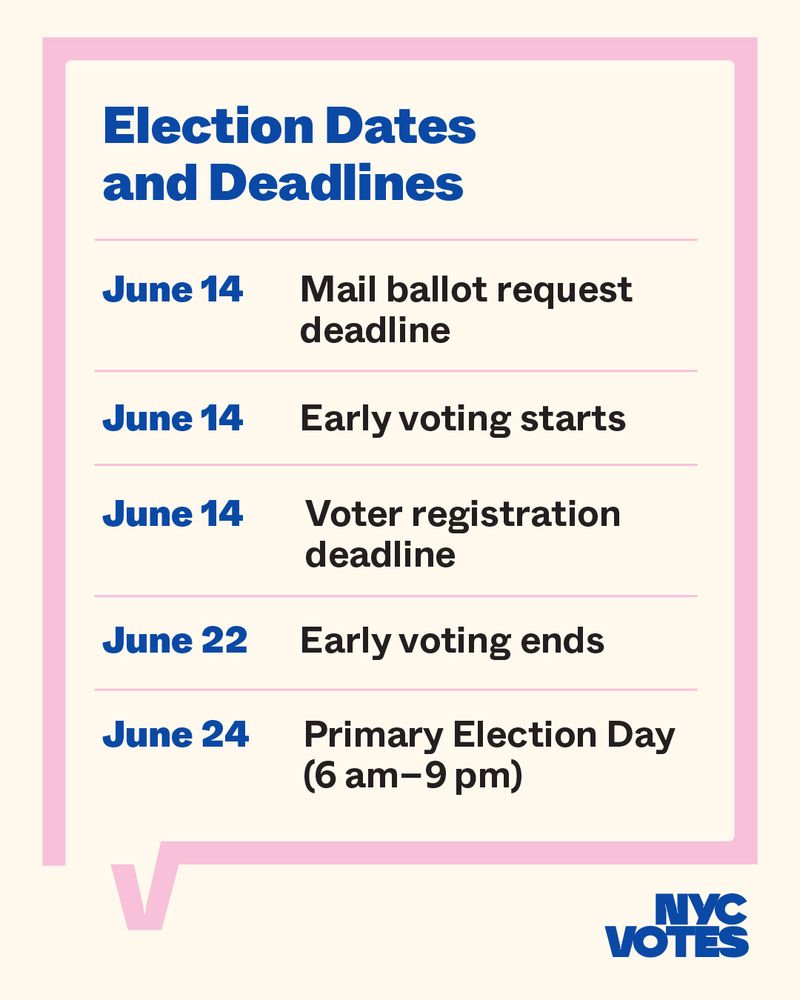 Election Dates and Deadlines  

June 14: Mail ballot request deadline  
June 14: Voter registration deadline  
June 14 - 22: Early Voting
June 24: Primary Election Day