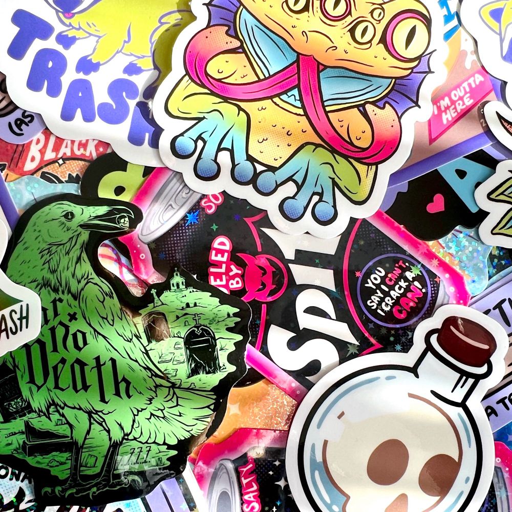 An array of pepper raccoon stickers