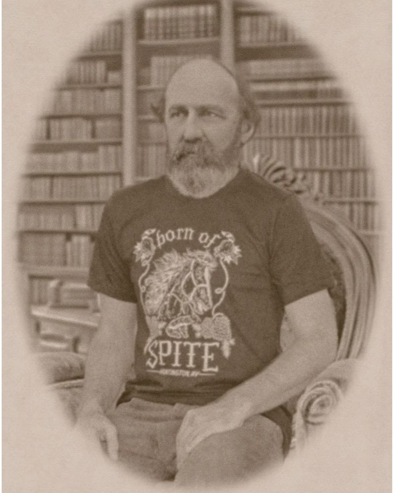 The founder of Huntington, WV wearing a photoshopped version of the born of spite tee
