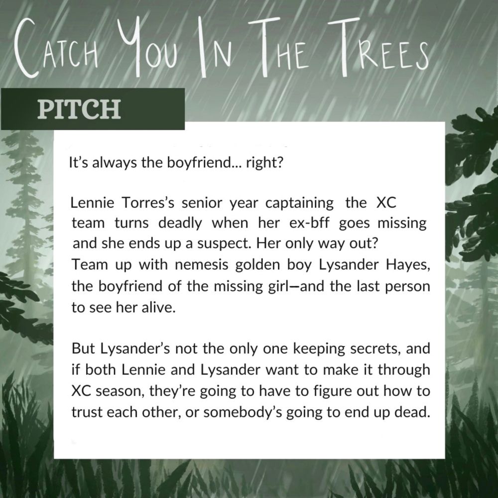 It’s always the boyfriend… right? Lennie Torres’s senior year captaining the XC team turns deadly when her ex bff goes missing and she ends up a suspect. Her only way out? Team up with nemesis golden boy Lysander Hayes, the boyfriend of the missing girl and the last person to see her alive. But Lysander not the only one keeping secrets and if both Lennie and Lysander want to make it through xc season, they’re going to have to figure out how to trust each other or someone’s going to end up dead. 