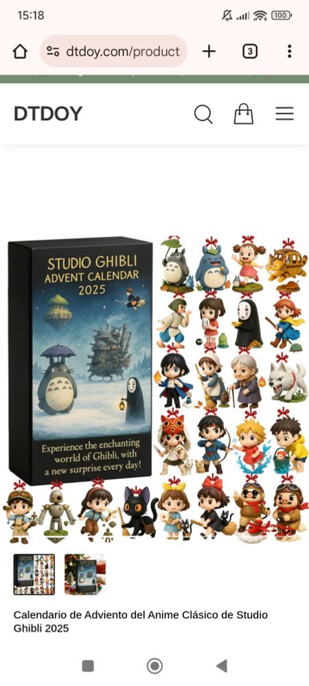 Calendario de adviento con figuras de studio Ghibli 