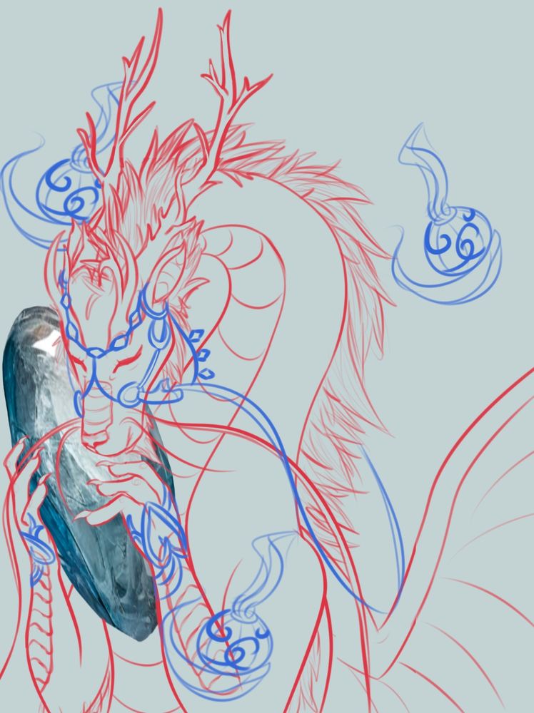 A sketch of my imperial dragon Altaria off the game Flightrising 