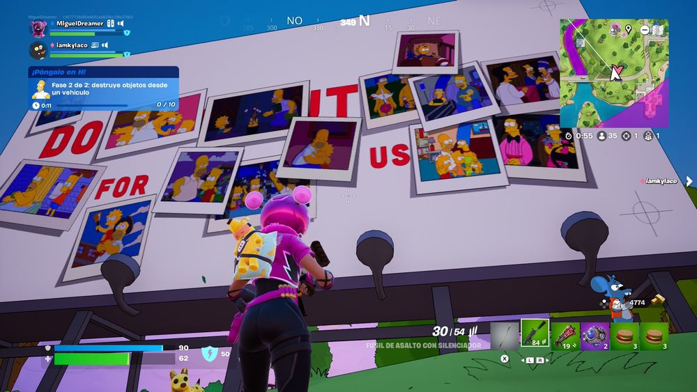 Fortnite, fotografías de Los Simpsons