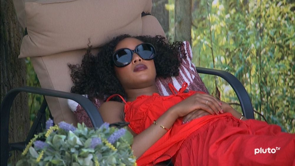 Ashley sleeping outside in the backyard 
