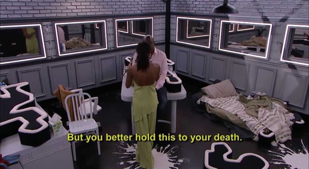 Will telling Ashley, “But you better hold this to your death.”