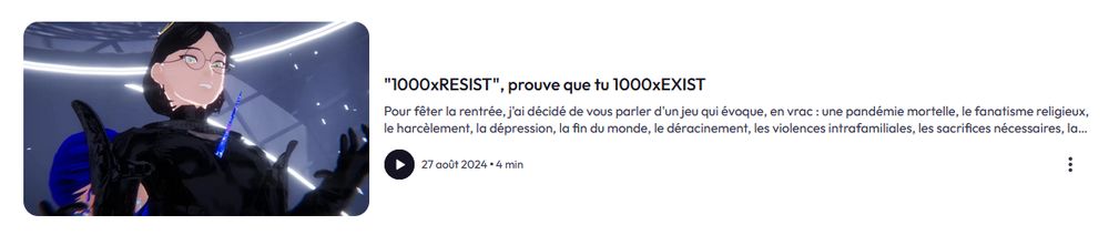 Titre d'une chronique sur "1000xRESIST", intitulée "Prouve que tu 1000xEXIST"