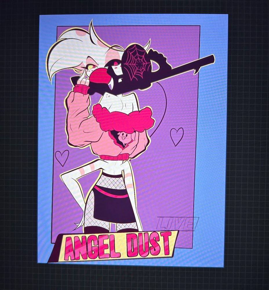 Wip of Angel dust with Tommy gun looking over his shoulder