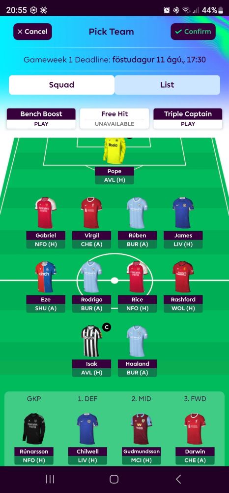 Fantasy draftið mitt