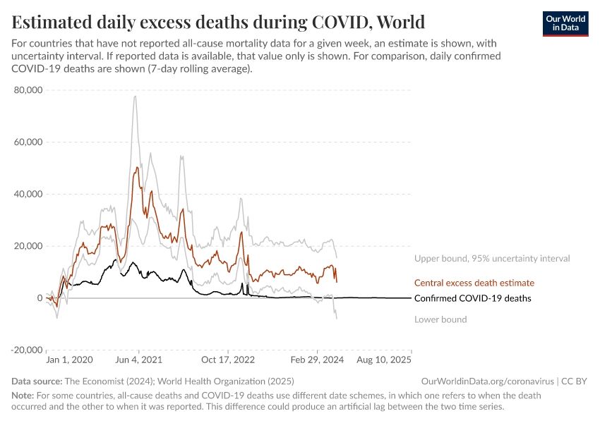 WHO excess deaths graph