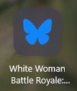 Bluesky logo with White Woman Battle Royale:... under it.