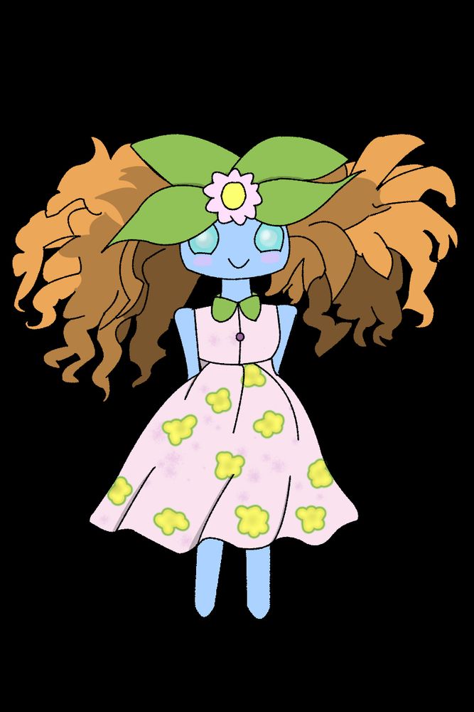 A character based on a sunflower named Delphi designed for my friend sterrebloem