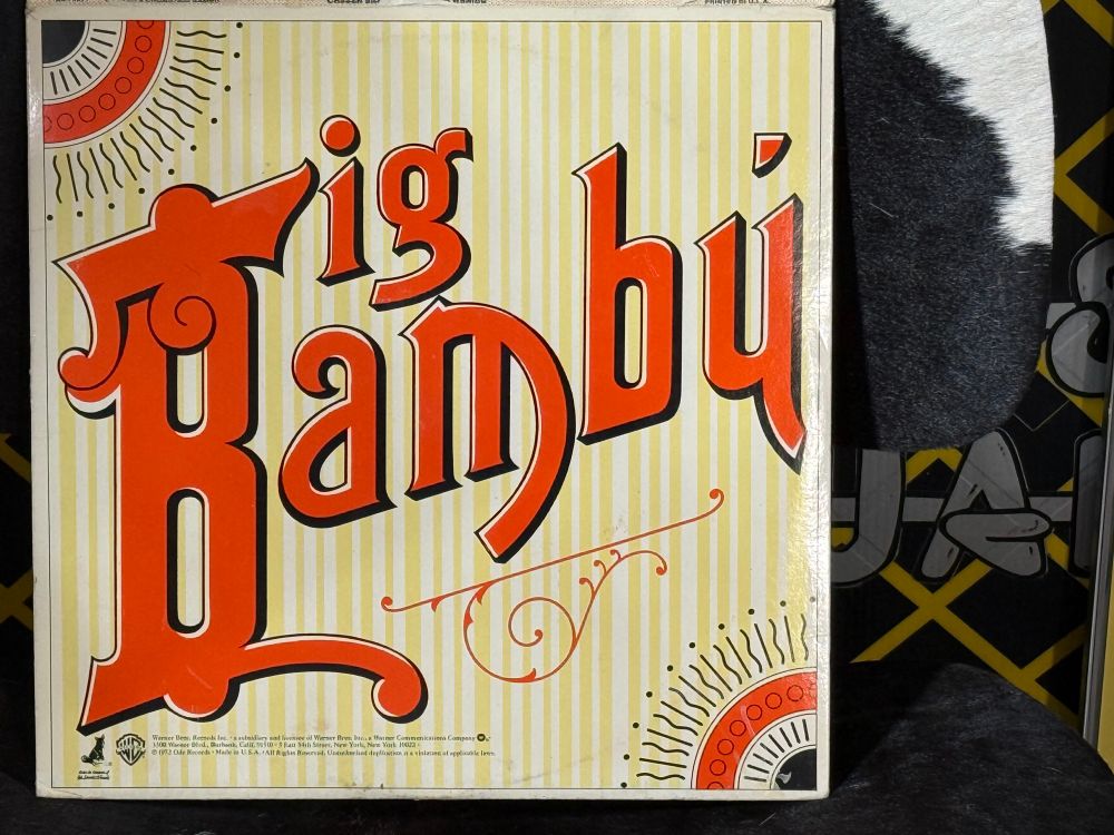 Big Bamby typographic design on the back of a Cheech and Chong record