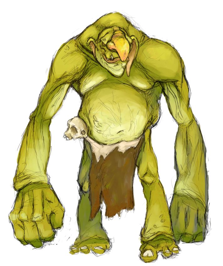A dankhold troggoth is monstrous, vaguely humanoid beast that lurks in deep caves. Moulded by their environment, they feed on anything and everything they can get a grip on. Young dankholds develop based on the space around them, and often take on characteristics as such. 