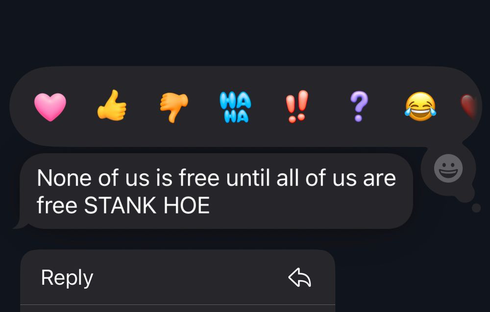 None of us is free until all of us are free STANK HOE