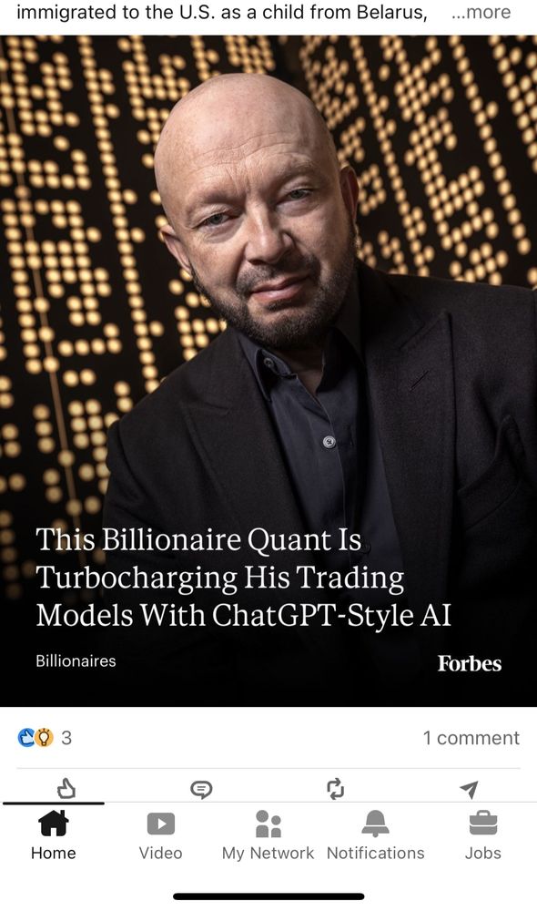 This Billionaire Quant Is Turbocharging His Trading
Models With ChatGPT-Style AI


quant is not cunt, but it’s what it should be 